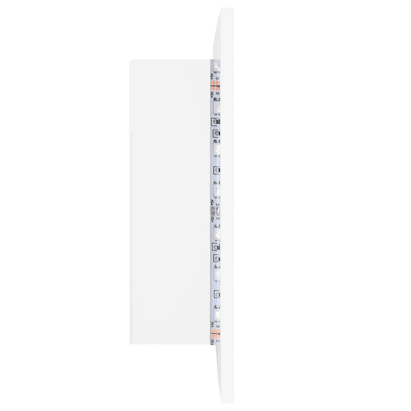 vidaXL fehér akril LED-es fürdőszobaszekrény tükörrel 60x12x45 cm