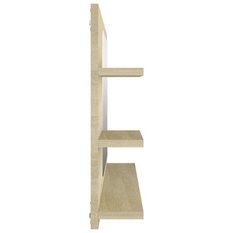 vidaXL sonoma tölgy színű szerelt fa fürdőszobai tükör 90x10,5x45 cm
