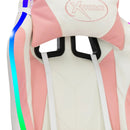 vidaXL rózsaszín és fekete műbőr versenyszék RGB LED-világítással