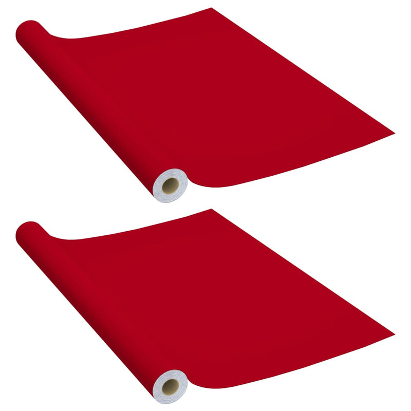 vidaXL 2 db piros öntapadó PVC ajtófólia 500 x 90 cm
