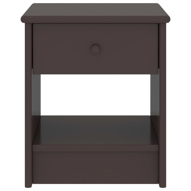 vidaXL sötétbarna tömör fenyőfa éjjeliszekrény 35 x 30 x 40 cm