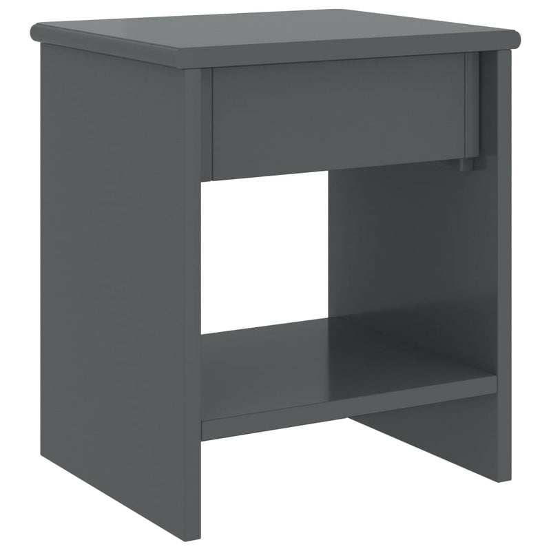 vidaXL sötétszürke tömör fenyőfa éjjeliszekrény 35 x 30 x 40 cm