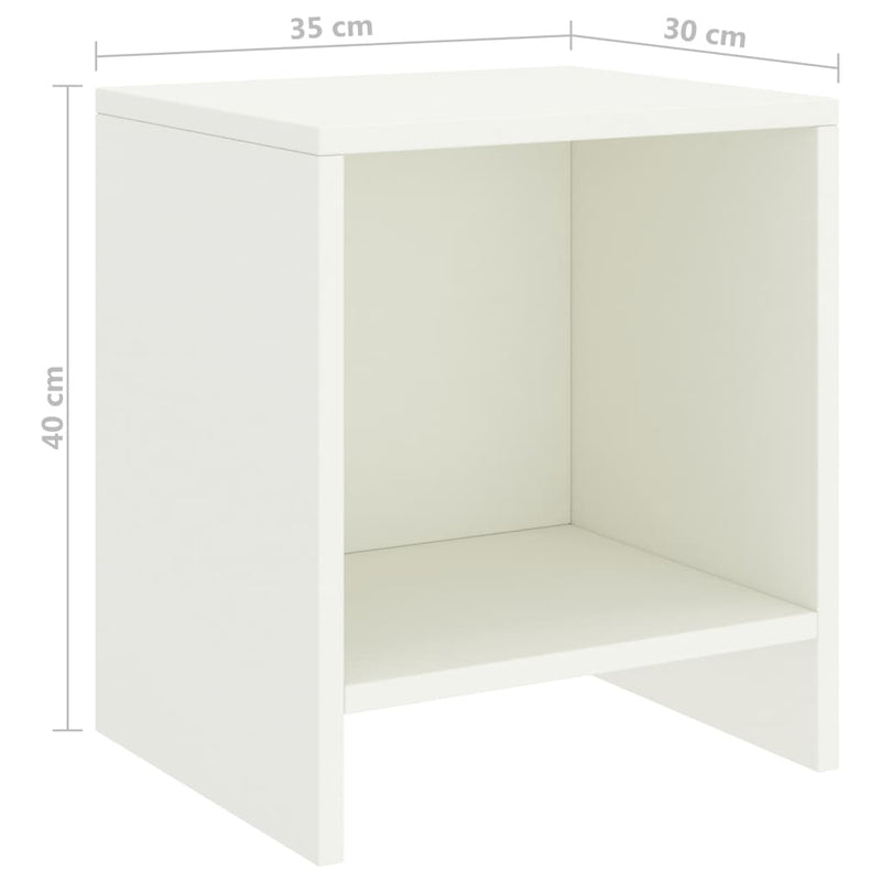 vidaXL 2 db fehér tömör fenyőfa éjjeliszekrény 35 x 30 x 40 cm