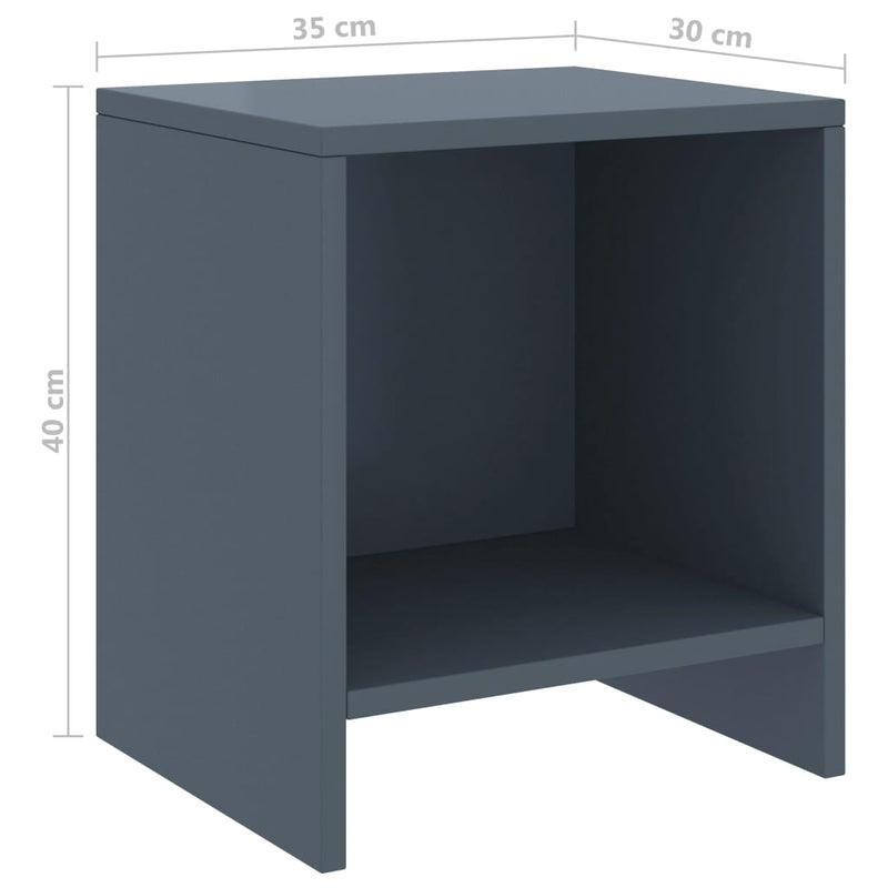vidaXL 2 db világosszürke tömör fenyőfa éjjeliszekrény 35 x 30 x 40 cm