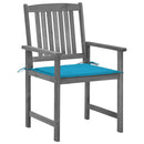 vidaXL 4 db szürke tömör akácfa kerti szék párnával