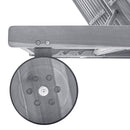 vidaXL 2 személyes szürke tömör akácfa kerti napozóágy párnával