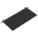 vidaXL tömör tíkfa kerti pad antracitszürke párnával 112 cm