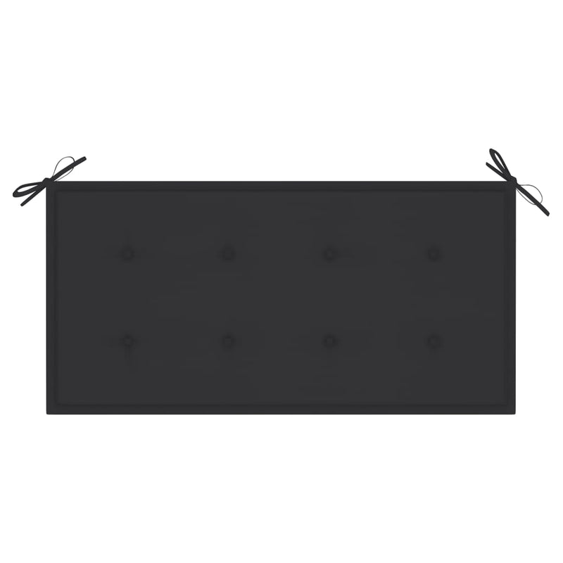 vidaXL tömör tíkfa kerti pad antracitszürke párnával 112 cm