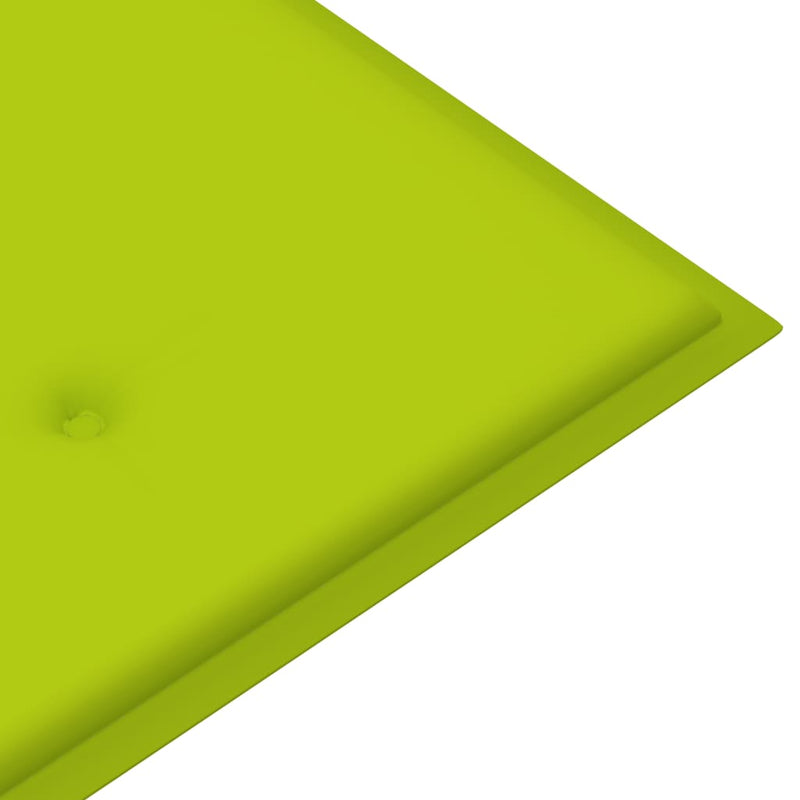 vidaXL tömör tíkfa kerti pad élénkzöld párnával 112 cm