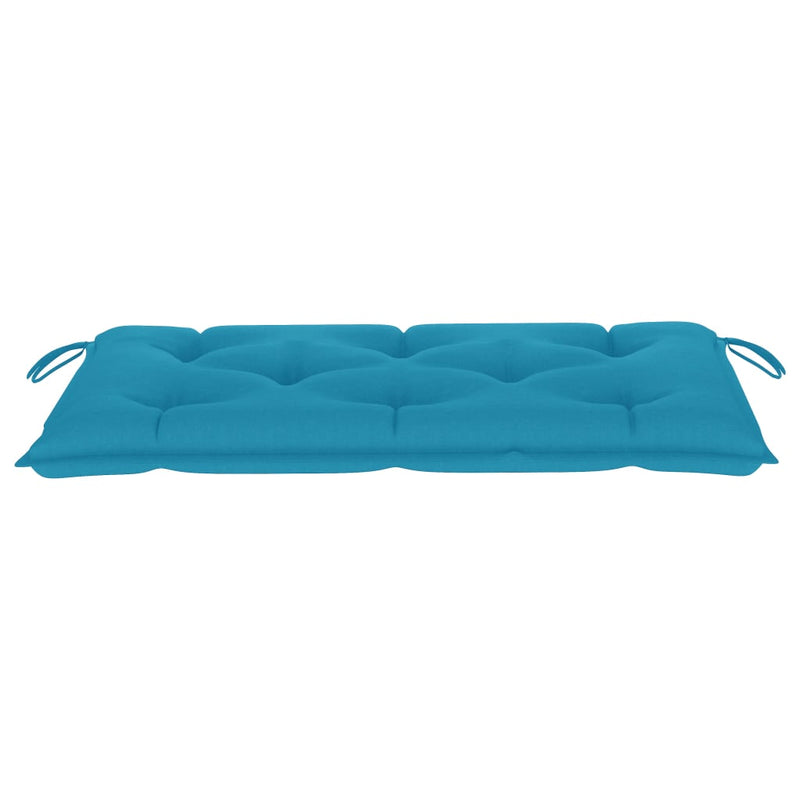 vidaXL tömör tíkfa kerti pad világoskék párnával 112 cm