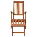 vidaXL tömör akácfa kültéri napozószék lábtartóval és párnával