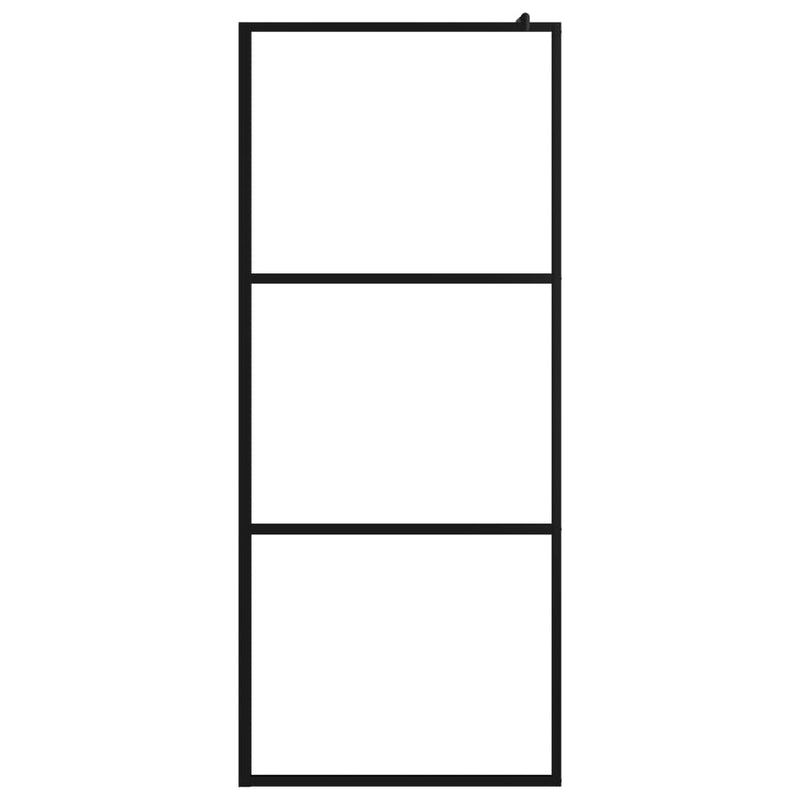 vidaXL fekete zuhanyfal átlátszó ESG üveggel 80 x 195 cm