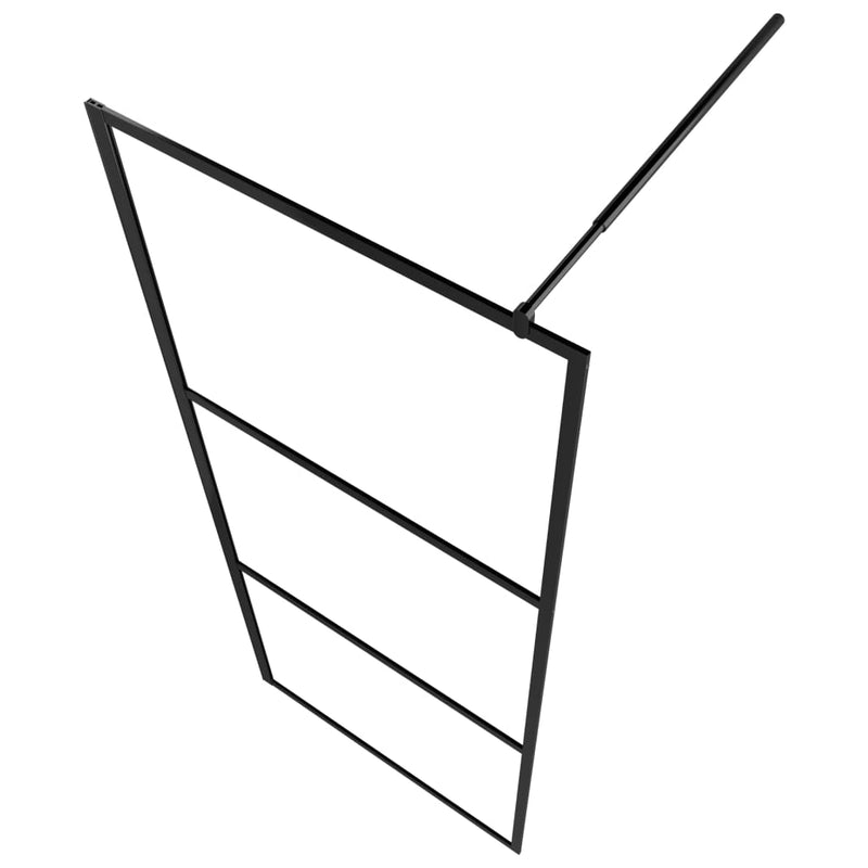 vidaXL fekete zuhanyfal átlátszó ESG üveggel 80 x 195 cm