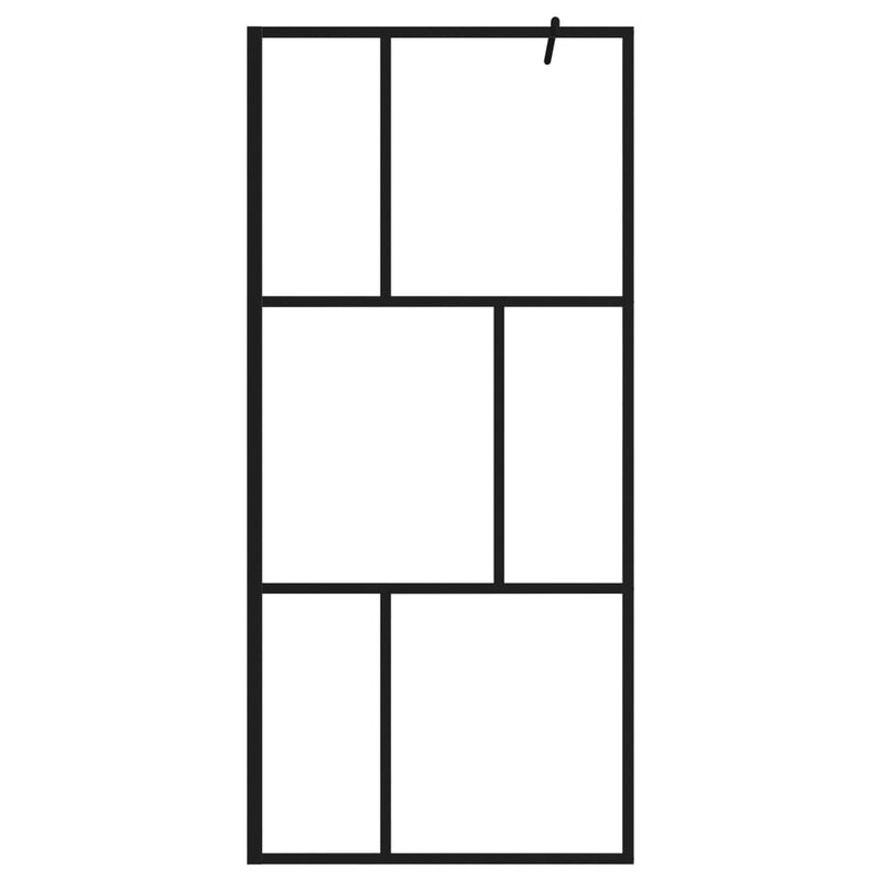 vidaXL fekete zuhanyfal edzett üveggel 90 x 195 cm