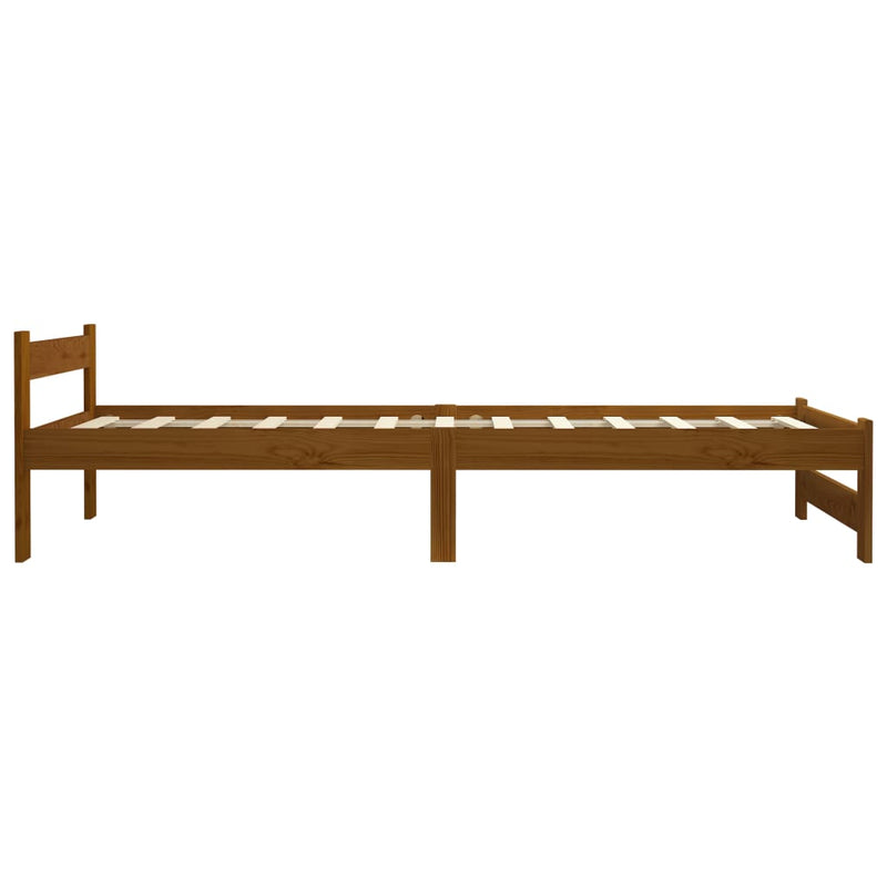 vidaXL mézbarna tömör fenyőfa ágykeret 90 x 200 cm