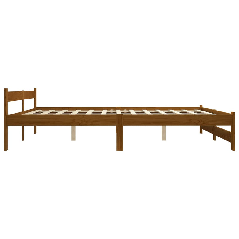 vidaXL mézbarna tömör fenyőfa ágykeret 200 x 200 cm