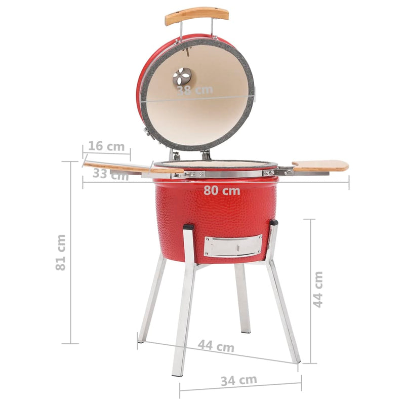 vidaXL Kamado kerámia füstölővel kombinált grillező 81 cm