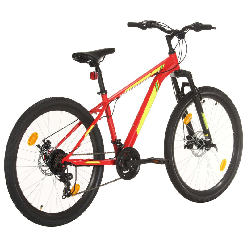 vidaXL 21 sebességes piros mountain bike 27,5 hüvelykes kerékkel 38 cm