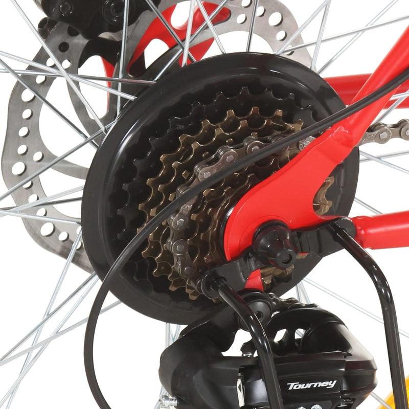vidaXL 21 sebességes piros mountain bike 27,5 hüvelykes kerékkel 42 cm