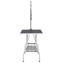 vidaXL állítható kutyakozmetikai asztal 2 hurokkal és kosárral