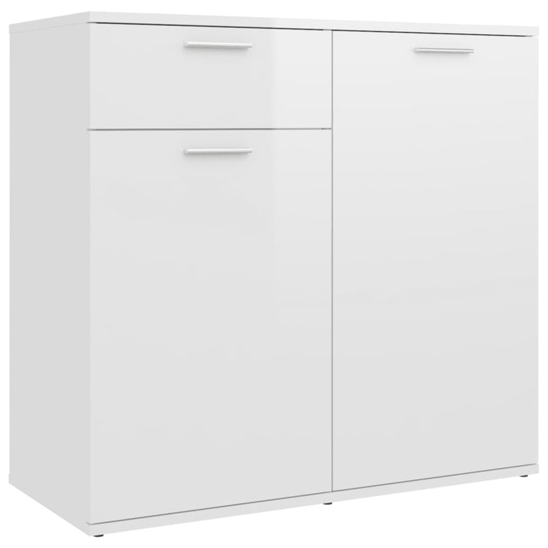 vidaXL magasfényű fehér szerelt fa tálalószekrény 80 x 36 x 75 cm