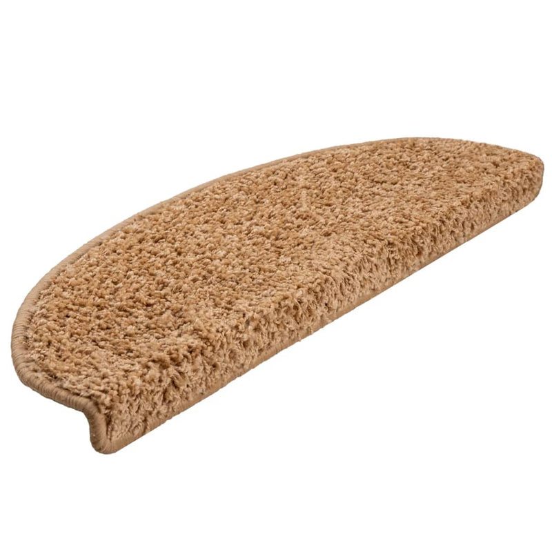 vidaXL 10 db bézs lépcsőszőnyeg 65 x 21 x 4 cm