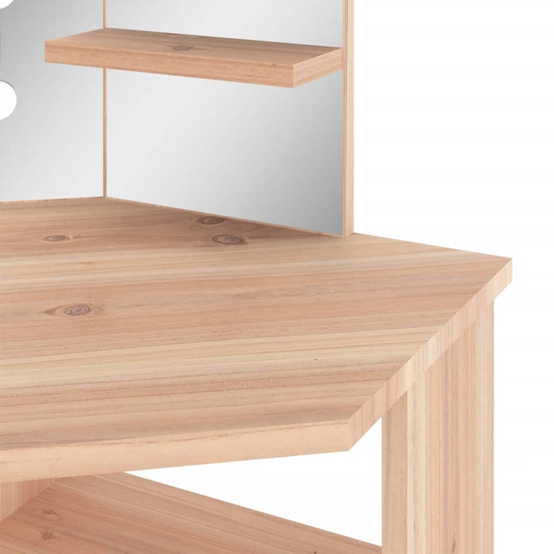 vidaXL fekete sarok-fésülködőasztal LED-világítással 111x54x141,5 cm