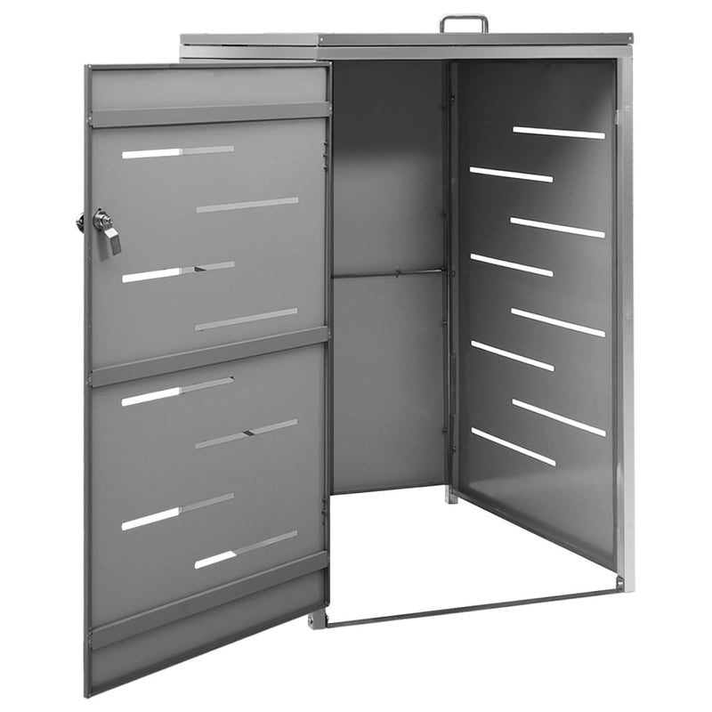 vidaXL acél tároló gurítható szemeteskukához 69 x 77,5 x 112,5 cm