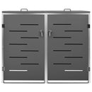 vidaXL acéltároló két gurítható szemeteskukához 138 x 77,5 x 112,5 cm