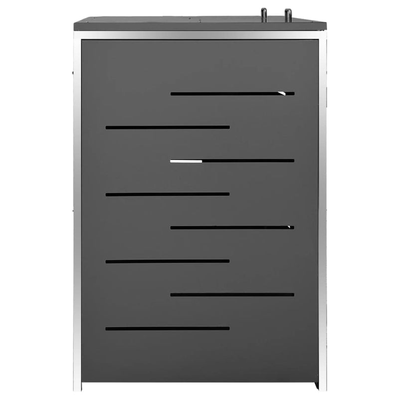 vidaXL acéltároló két gurítható szemeteskukához 138 x 77,5 x 112,5 cm