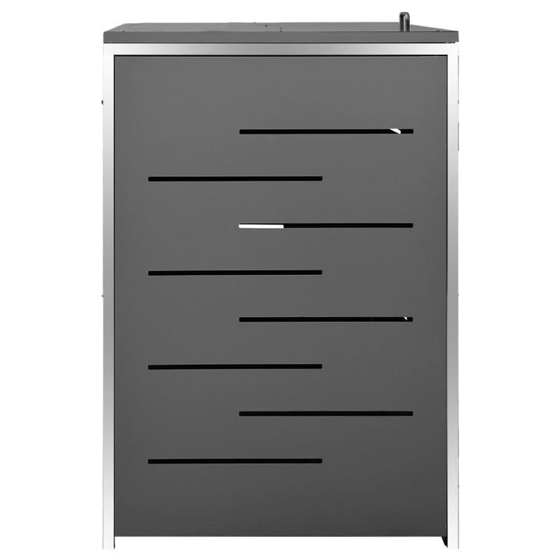 vidaXL acél tároló három gurítható szemeteskukához 207x77,5x112,5 cm