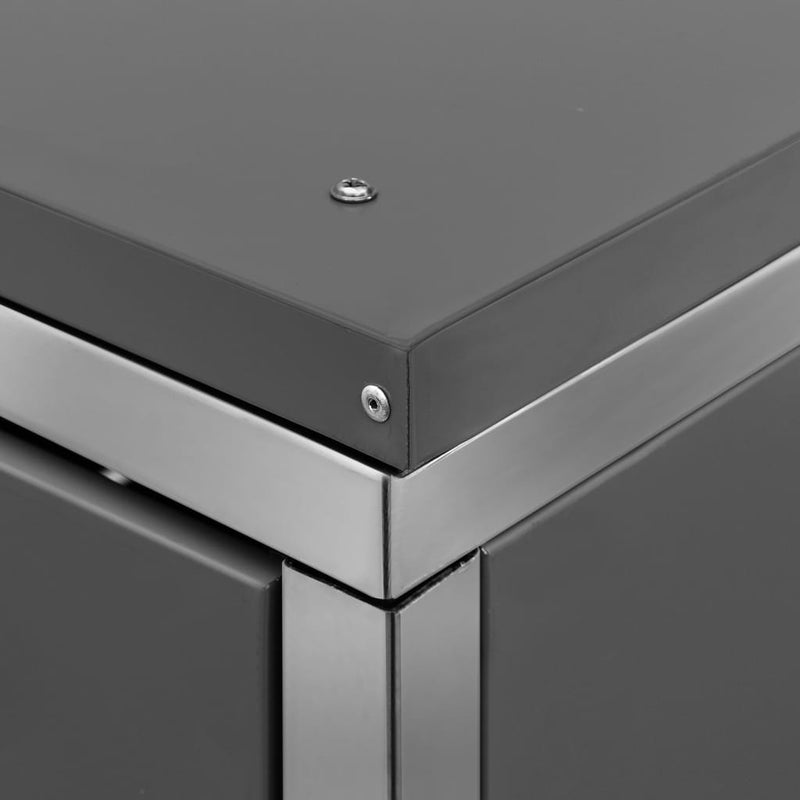 vidaXL acél tároló három gurítható szemeteskukához 207x77,5x112,5 cm