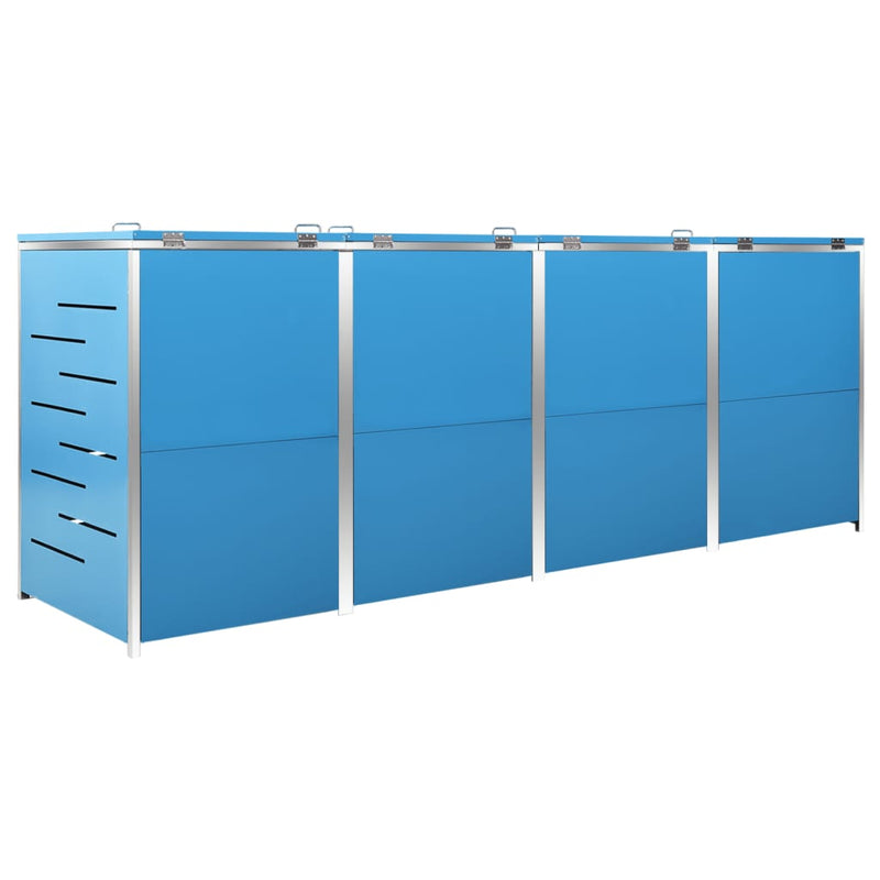 vidaXL acéltároló négy gurítható szemeteskukához 276,5x77,5x112,5 cm