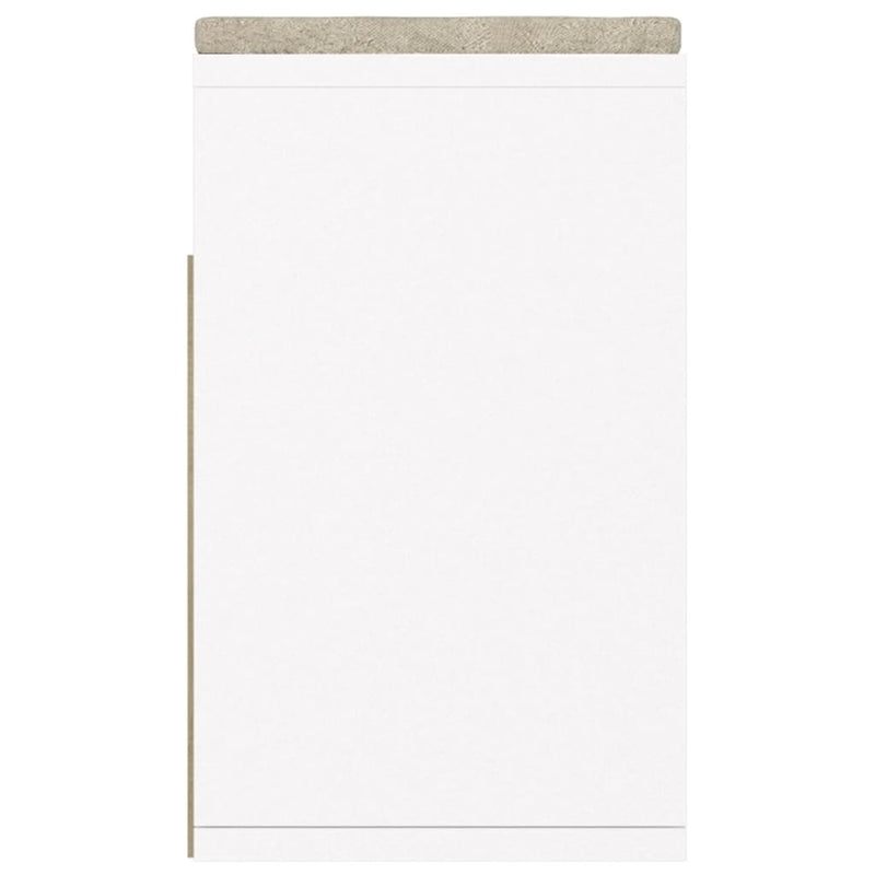 vidaXL fehér szerelt fa cipőtároló pad párnával 104 x 30 x 49 cm