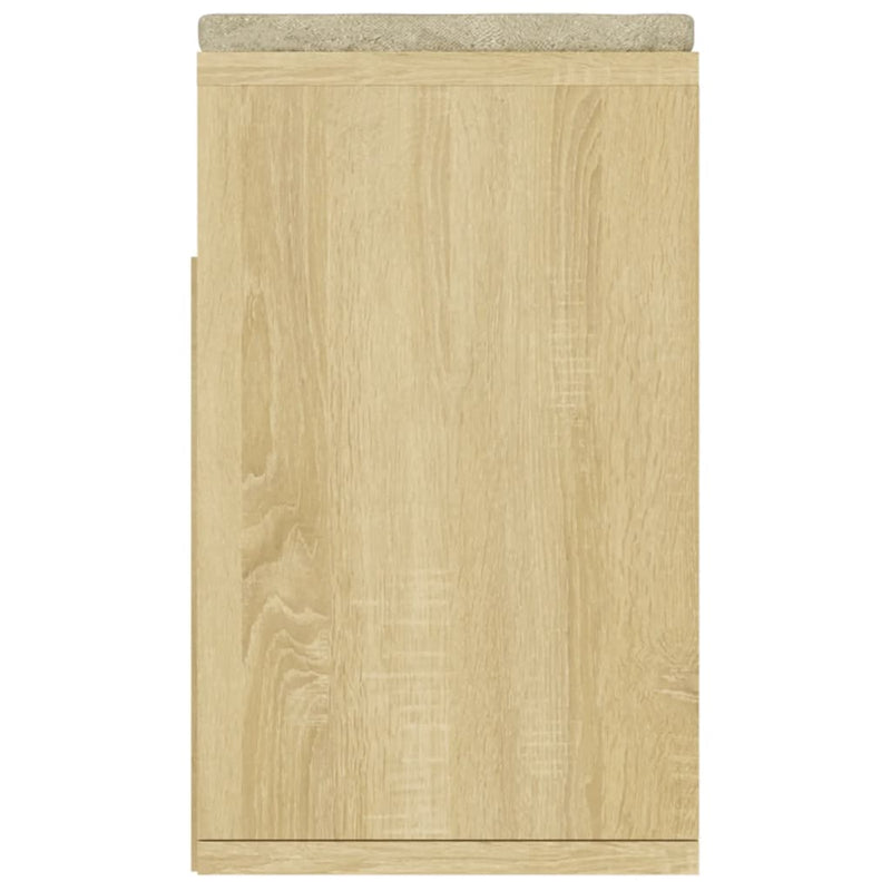 vidaXL sonoma tölgy színű cipőtároló pad párnával 104 x 30 x 49 cm
