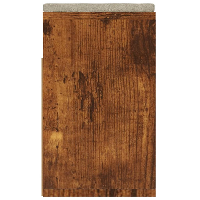 vidaXL füstölt tölgy színű cipőtároló pad párnával 104 x 30 x 49 cm