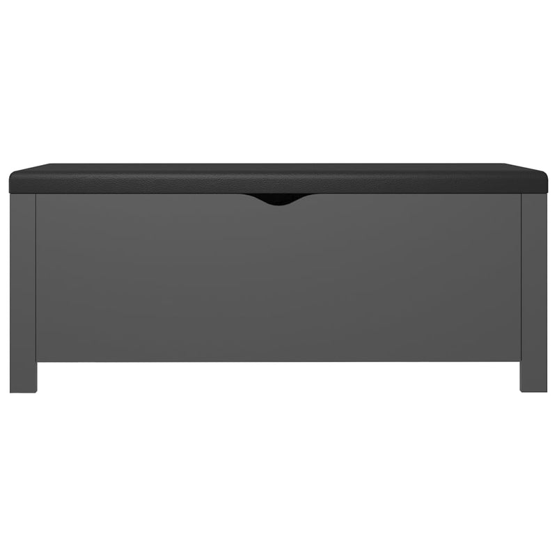 vidaXL szürke szerelt fa tárolódoboz párnával 105 x 40 x 45 cm