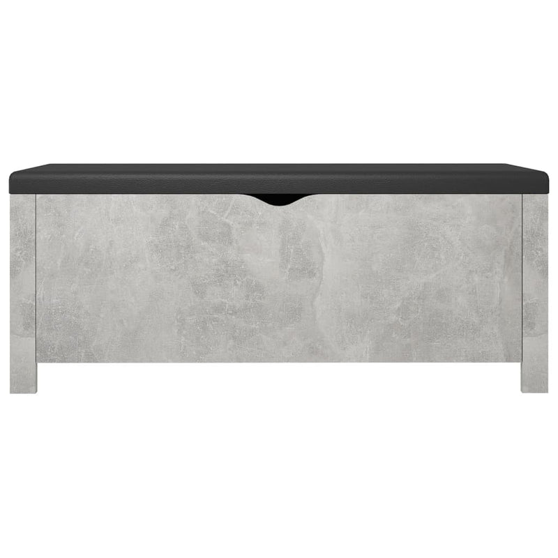 vidaXL betonszürke szerelt fa tárolódoboz párnával 105 x 40 x 45 cm