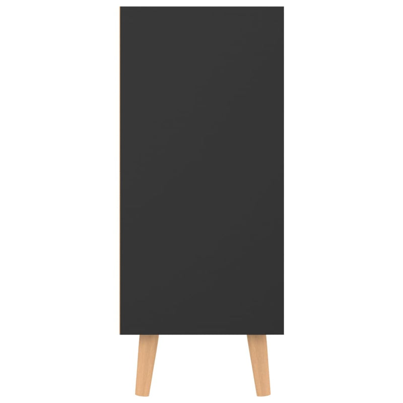 vidaXL magasfényű fekete szerelt fa tálalószekrény 90 x 30 x 72 cm