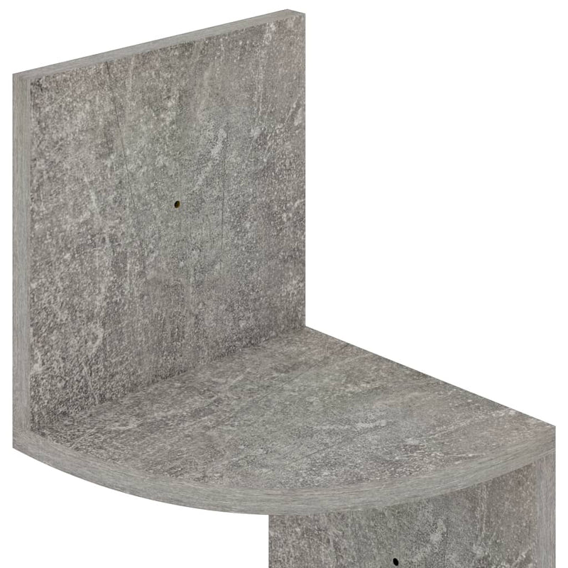 vidaXL betonszürke szerelt fa fali sarokpolc 19 x 19 x 123 cm