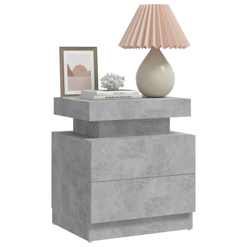 vidaXL betonszürke szerelt fa éjjeliszekrény 45 x 35 x 52 cm