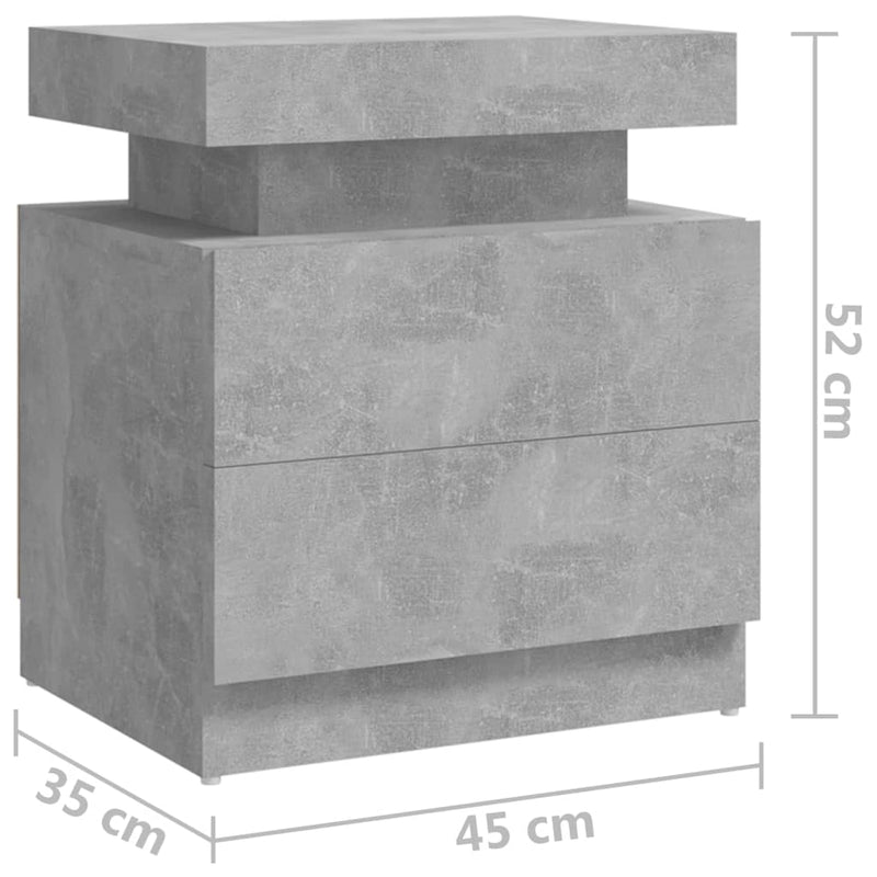 vidaXL betonszürke szerelt fa éjjeliszekrény 45 x 35 x 52 cm