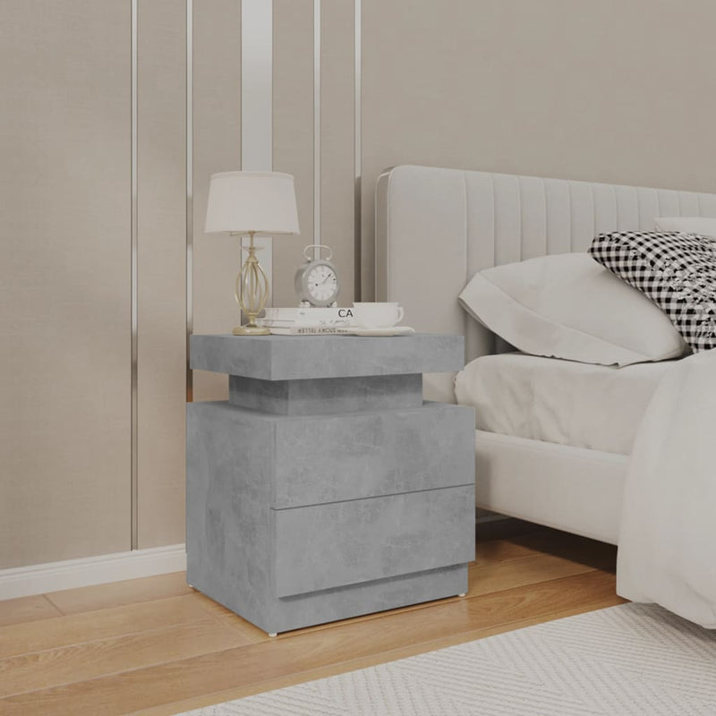 vidaXL betonszürke szerelt fa éjjeliszekrény 45 x 35 x 52 cm