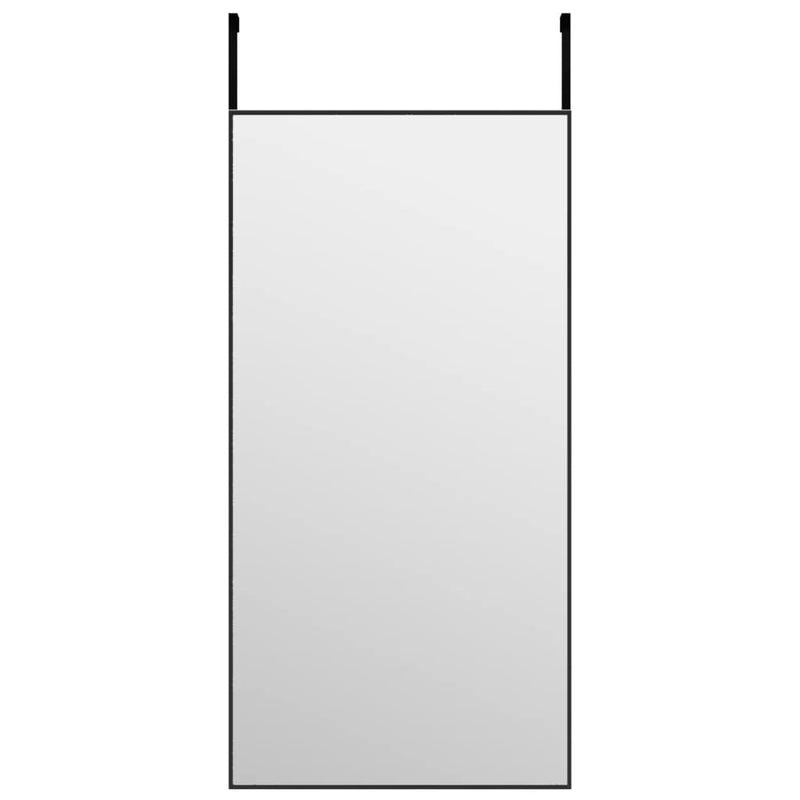 vidaXL fekete üveg és alumínium ajtótükör 40x80 cm