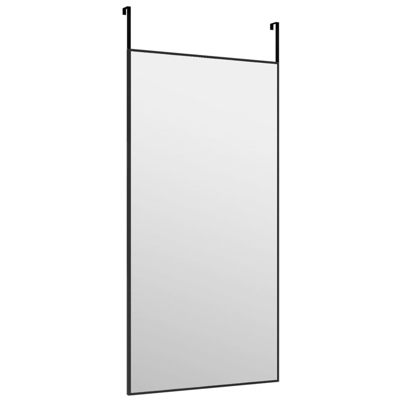 vidaXL fekete üveg és alumínium ajtótükör 40x80 cm