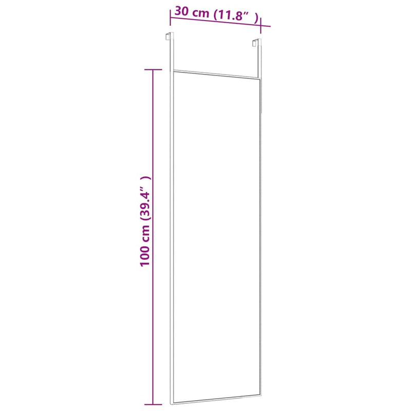 vidaXL arany üveg és alumínium ajtótükör 30x100 cm
