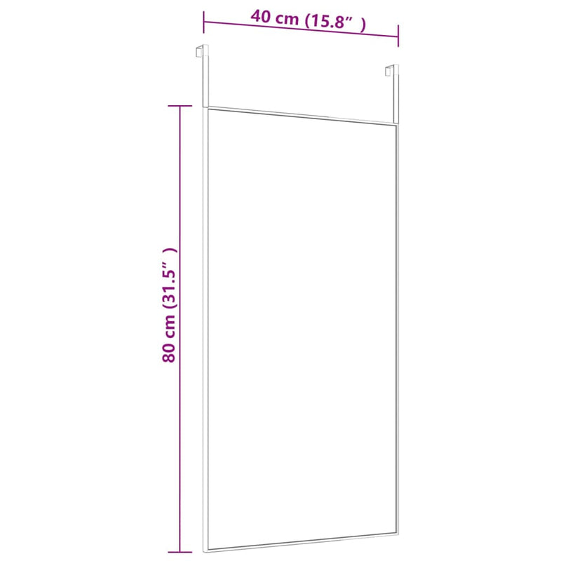 vidaXL arany üveg és alumínium ajtótükör 40x80 cm