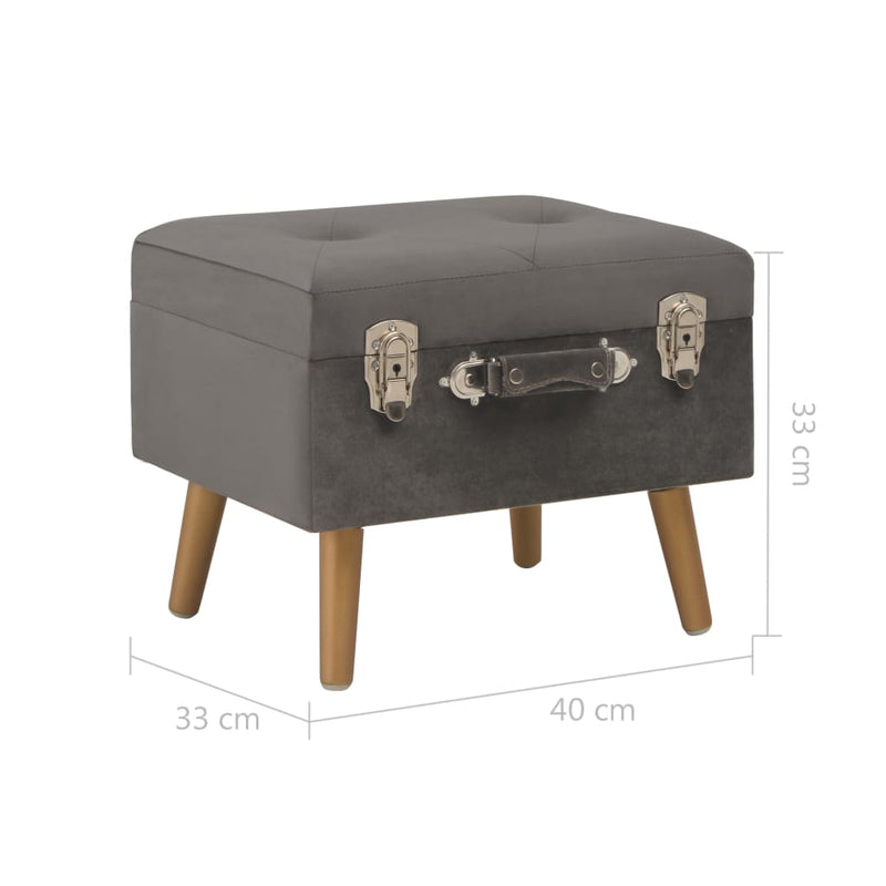 vidaXL szürke bársony tárolóülőke 40 cm