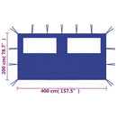 vidaXL kék ablakos pavilonfal 4 x 2 m