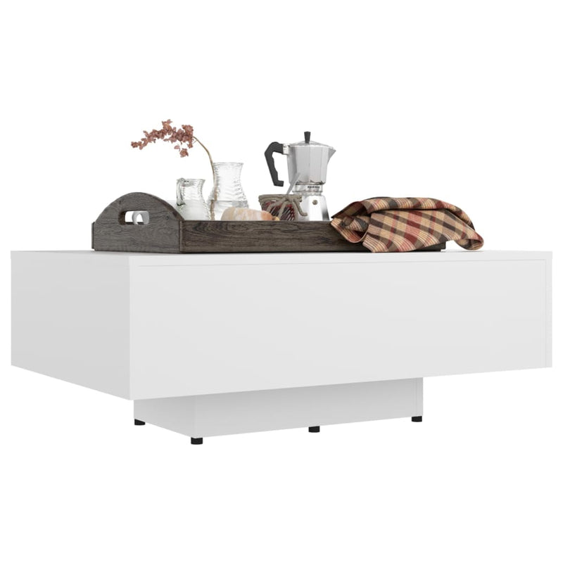 vidaXL fehér szerelt fa dohányzóasztal 85 x 55 x 31 cm